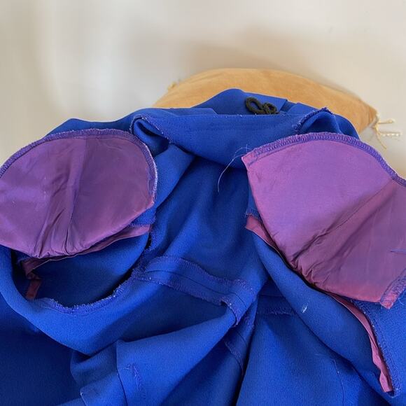 Debra Michaels Vintage Long Sleeve Blue Dress Size 10 P - Picture 4 of 8